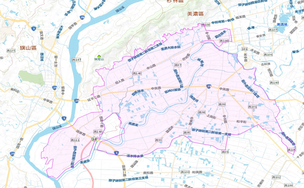 中潭站灌溉區域圖